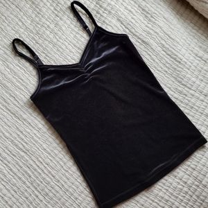 Black velvet tank top